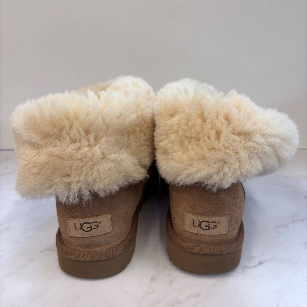 UGG Button Boots Women's 10 Chestnut - Shearling Cabin Core Cozy - Picture 5 of 9